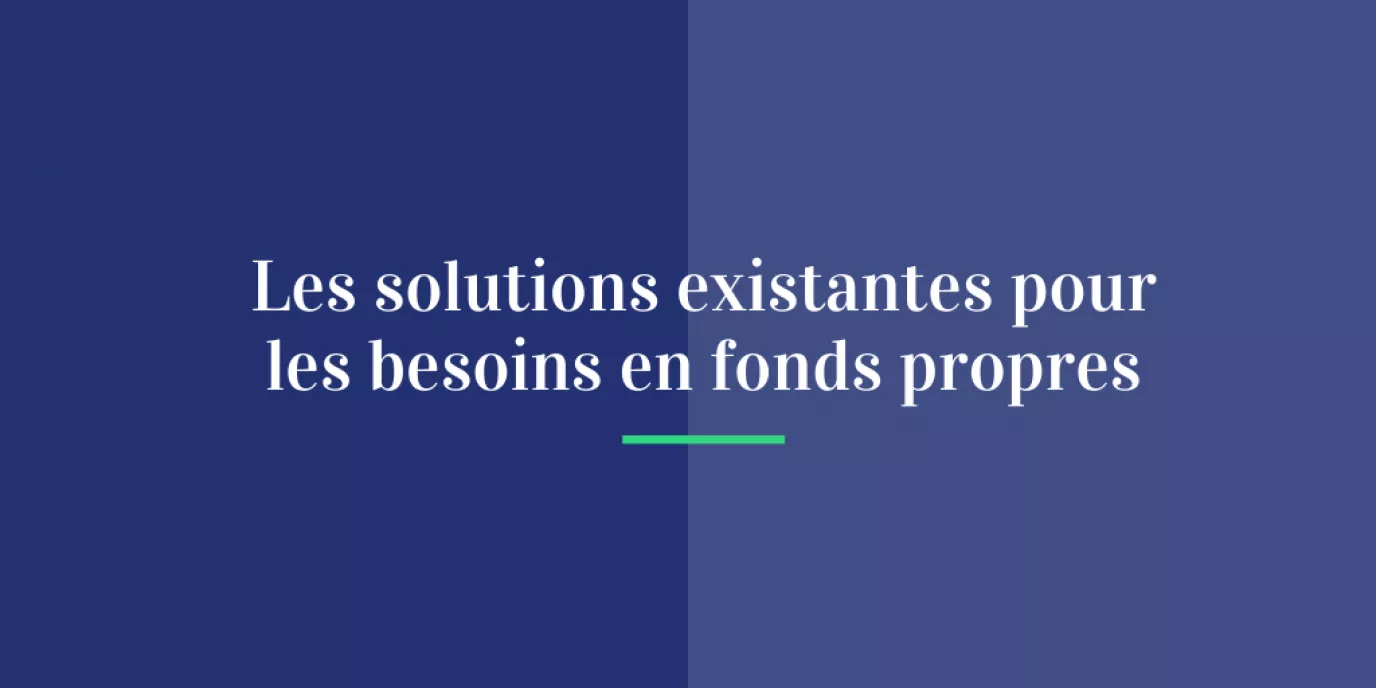 Les solutions existantes pour les besoins en fonds propres